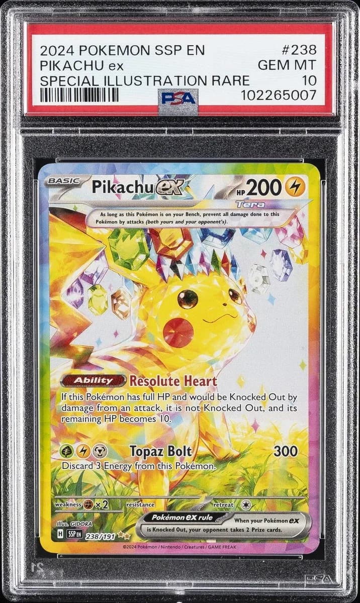 Pikachu ex SAR #240/191 — PSA 10 Gem Mint